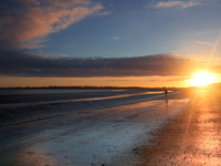 Brisk Walk at Sunset Rush South Beach