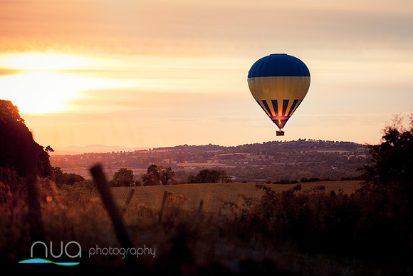 Hot Air Balloon Ride in the Evening Light over Slane Hill