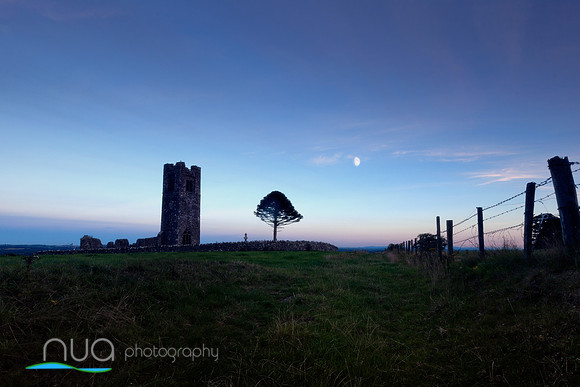 Moon rising over Slane Hill