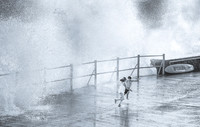 Dodging the waves in Tramore