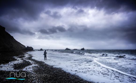 Fishing on Kilfrassay Beach