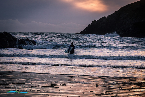 Kilmurrin Cove surfer County Waterford Ireland